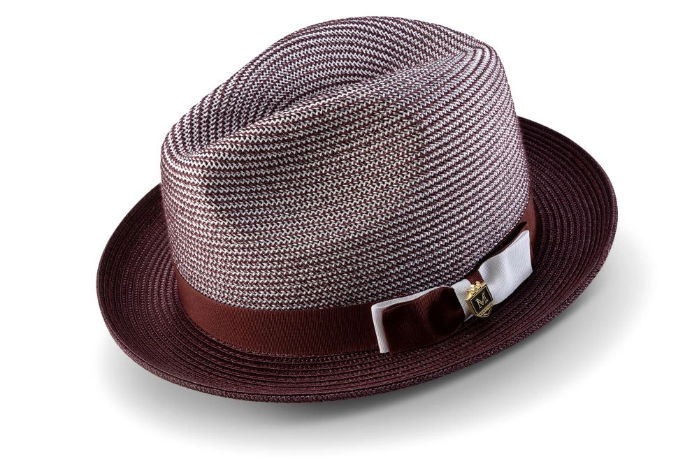 The Gentleman's Braided Fedora: Two Tone Elegance with a Grosgrain Twist.